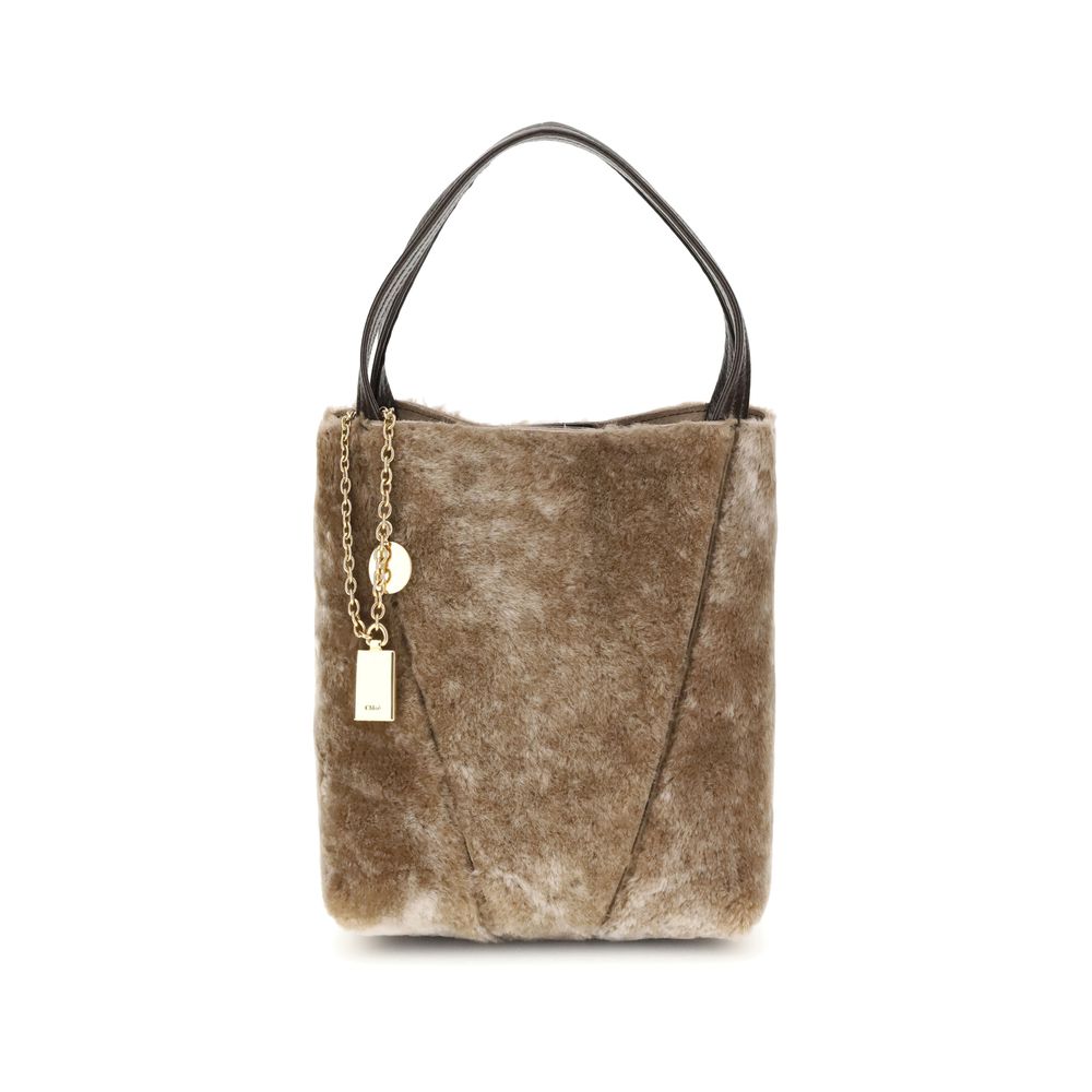 Chloé Shearling small Spin Tote Bag Chloé