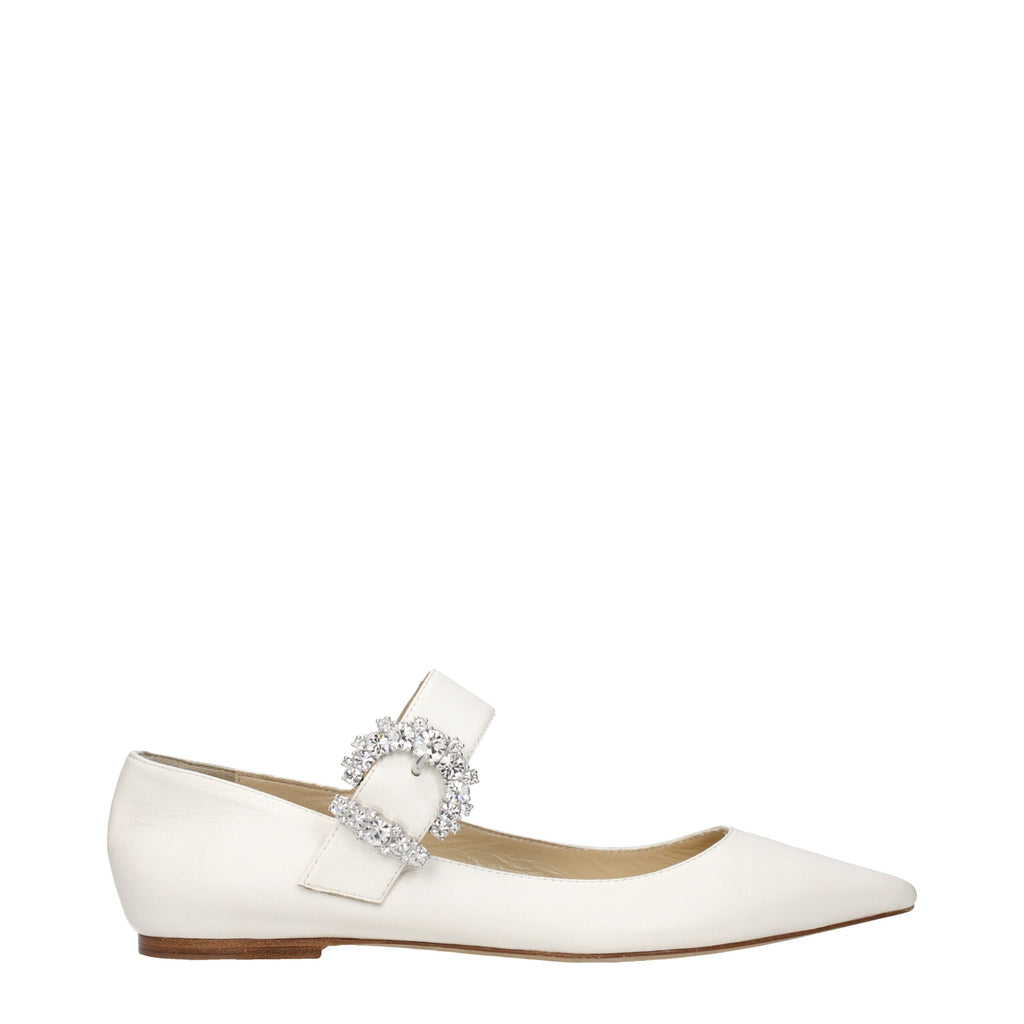 Jimmy Choo White Leather Ballet Flats Jimmy Choo
