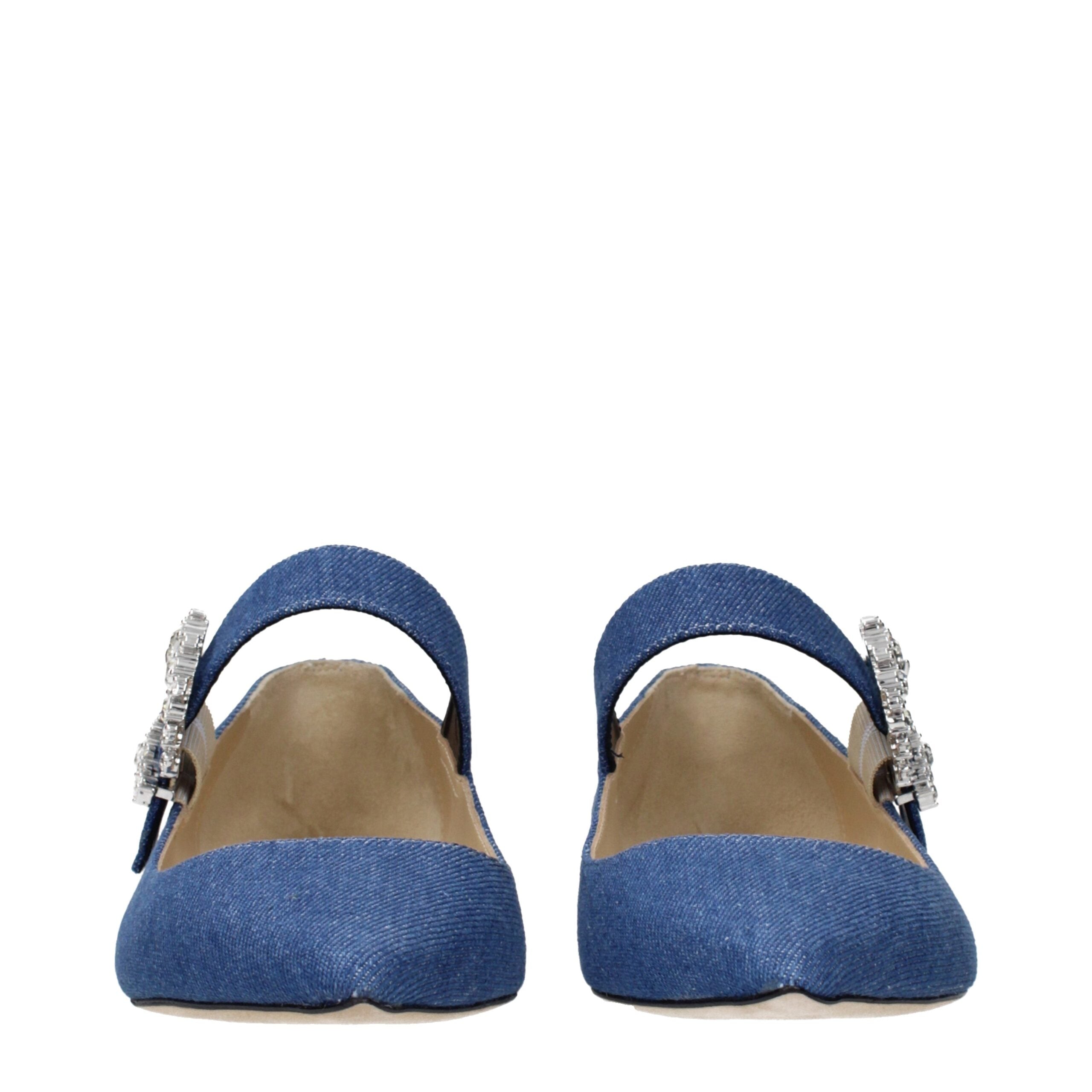 Jimmy Choo Blue Fabric Ballet Flats Jimmy Choo