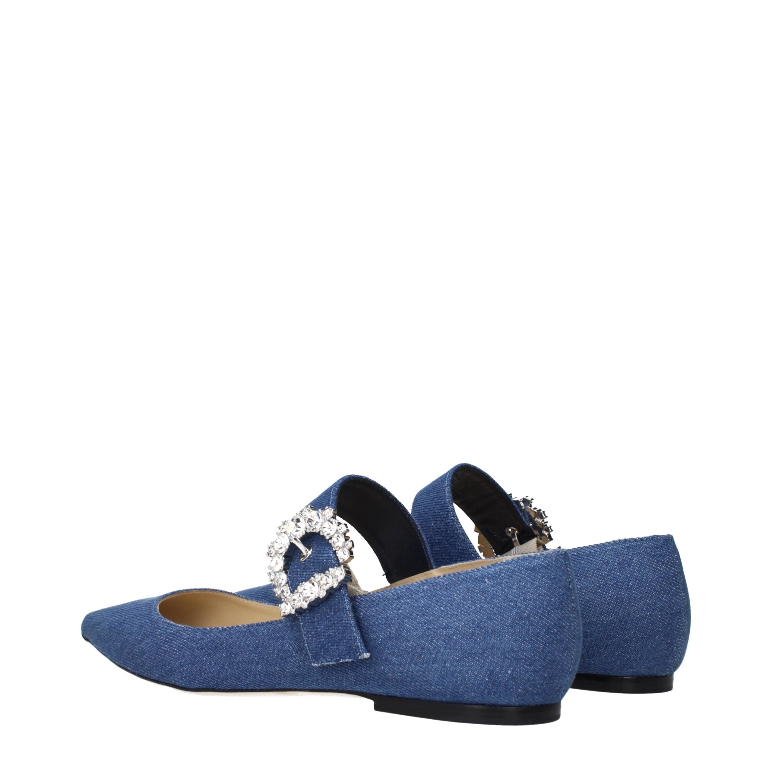 Jimmy Choo Blue Fabric Ballet Flats Jimmy Choo
