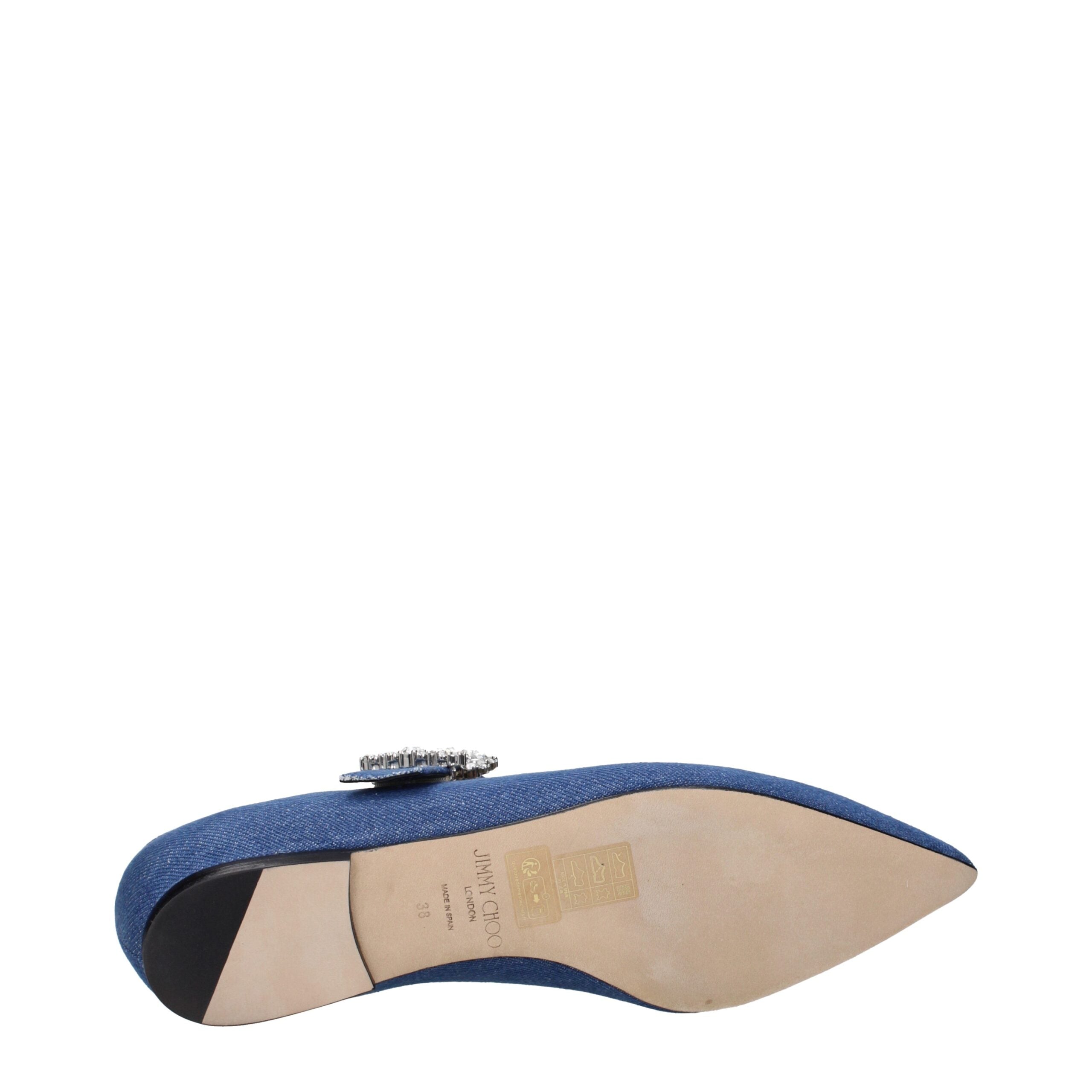 Jimmy Choo Blue Fabric Ballet Flats Jimmy Choo