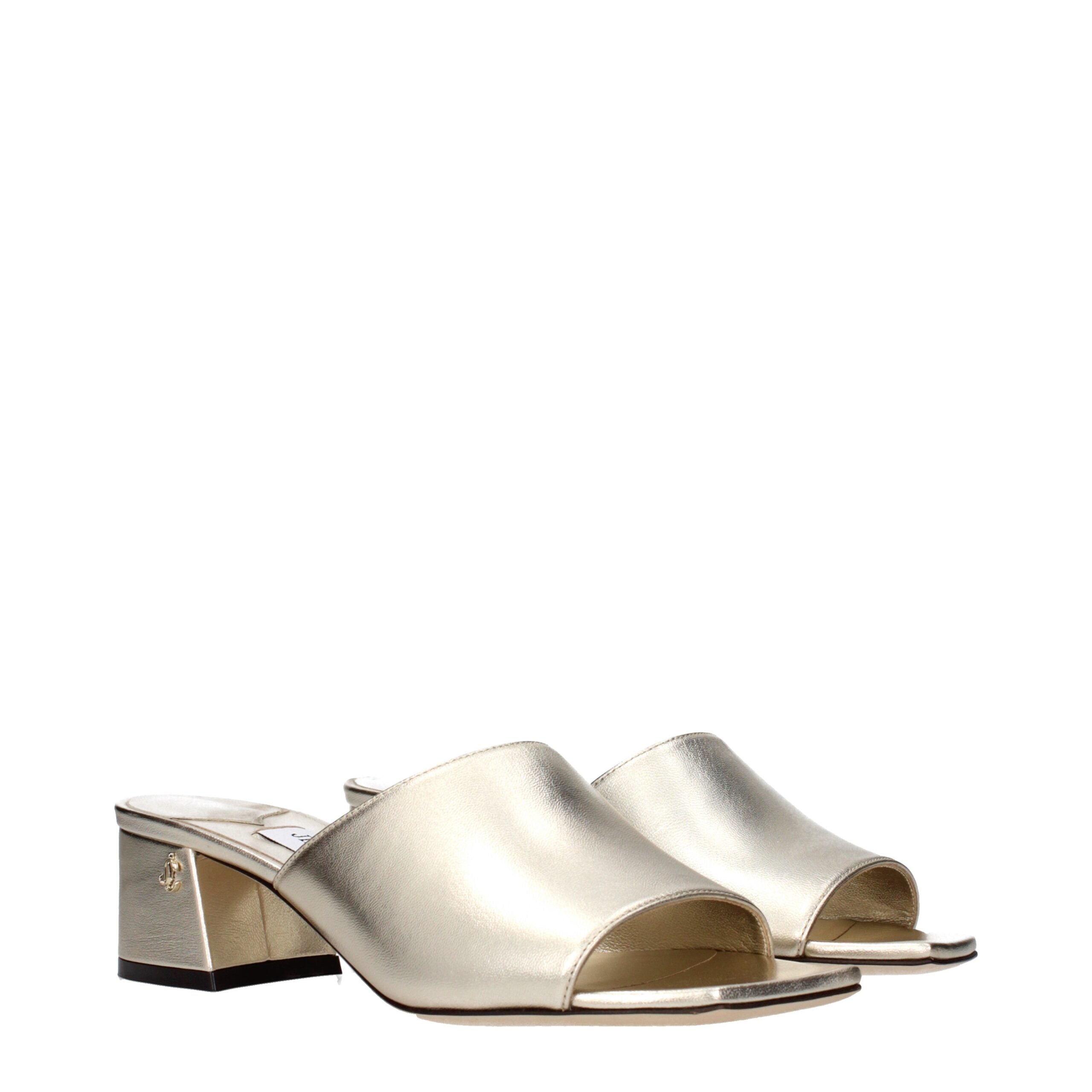 Jimmy Choo Gold Leather Platform Sandals Jimmy Choo
