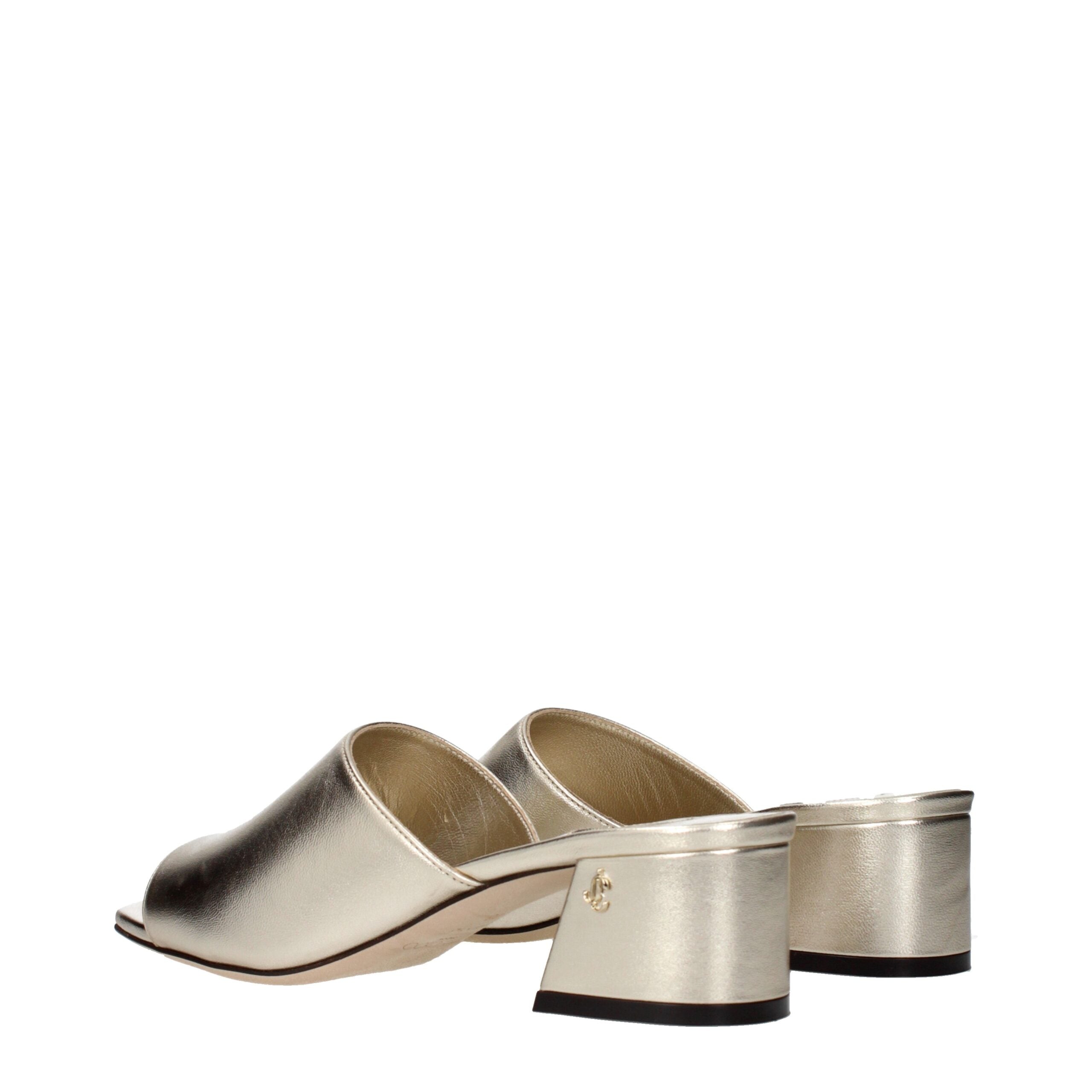 Jimmy Choo Gold Leather Platform Sandals Jimmy Choo