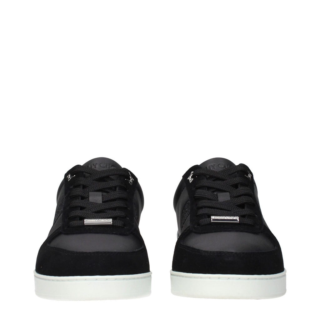 Jimmy Choo Black Leather Low Top Sneakers Jimmy Choo