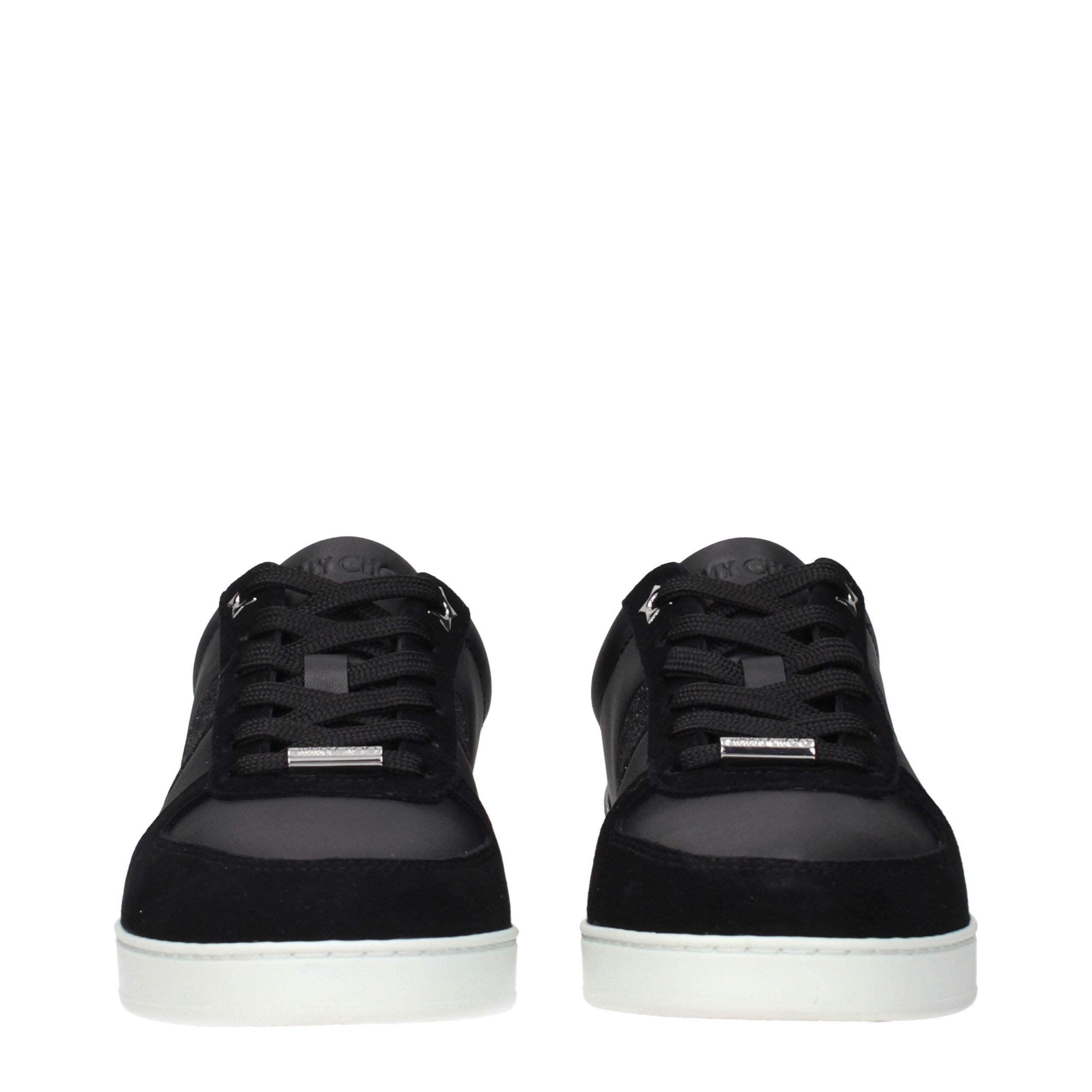 Jimmy Choo Black Leather Low Top Sneakers Jimmy Choo