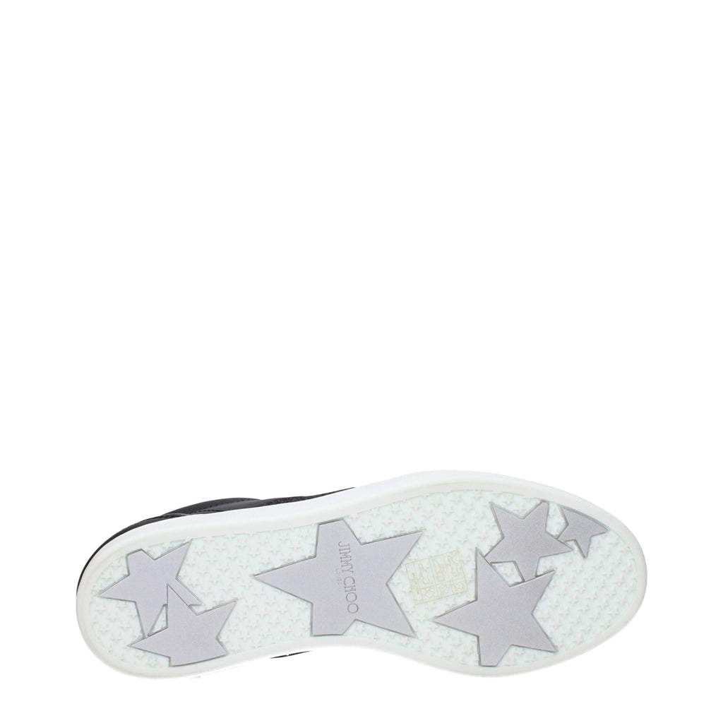 Jimmy Choo Black Leather Low Top Sneakers Jimmy Choo