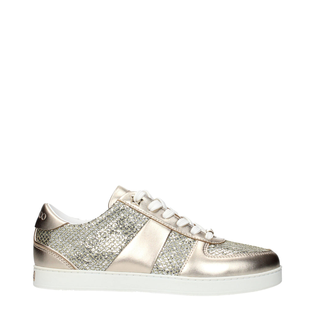 Jimmy Choo Gold Leather Sneakers Jimmy Choo