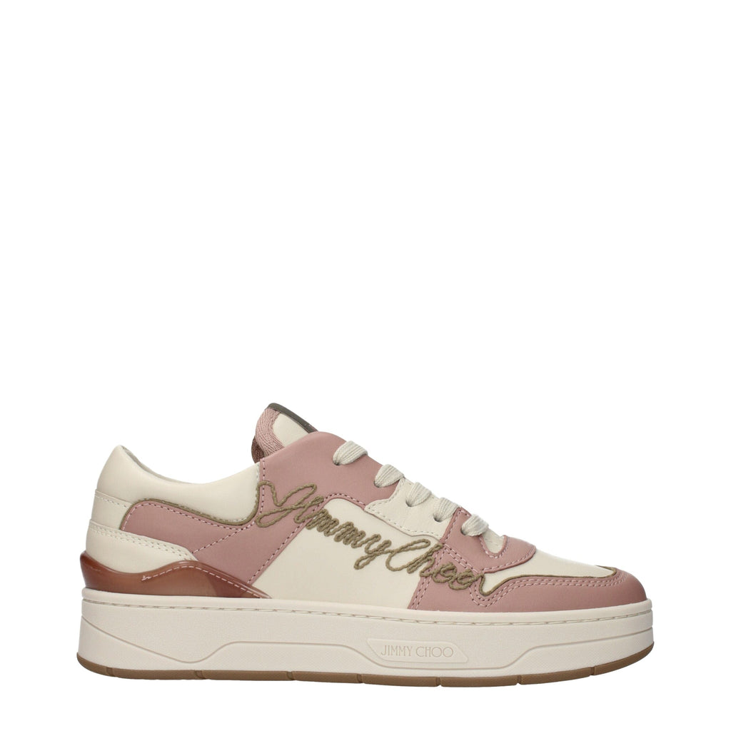 Jimmy Choo Pink Leather Low Top Sneakers Jimmy Choo