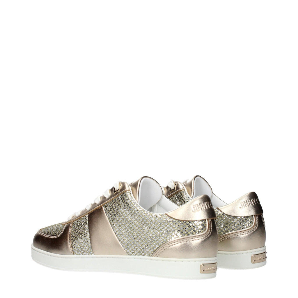 Jimmy Choo Gold Leather Sneakers Jimmy Choo