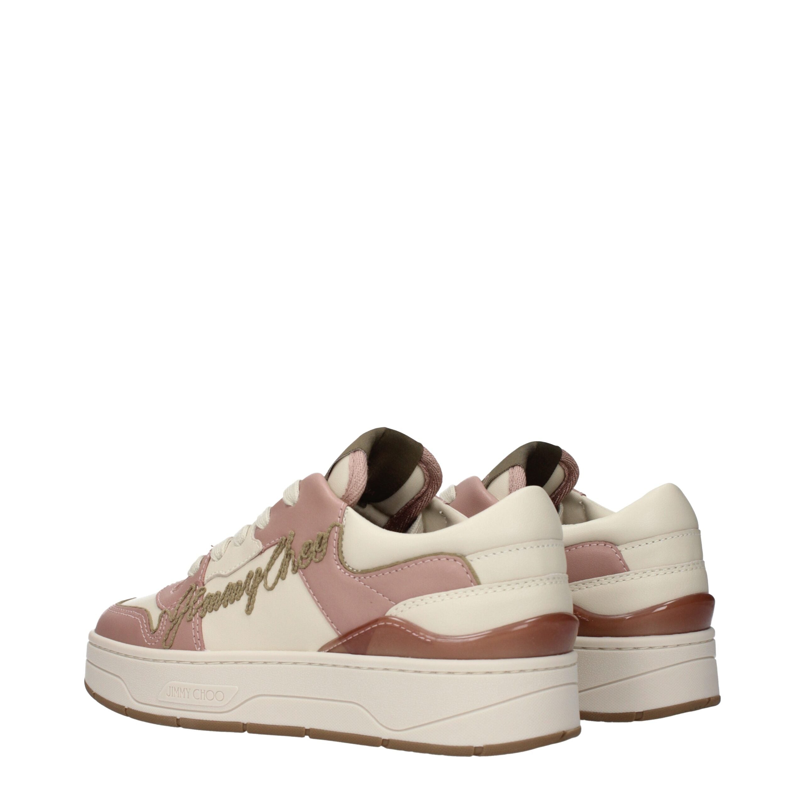 Jimmy Choo Pink Leather Low Top Sneakers Jimmy Choo
