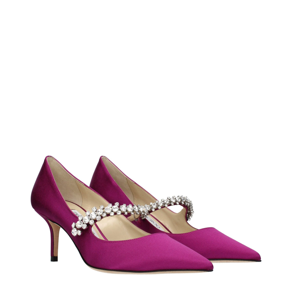 Jimmy Choo Pink Satin Mid Heel Pumps Jimmy Choo