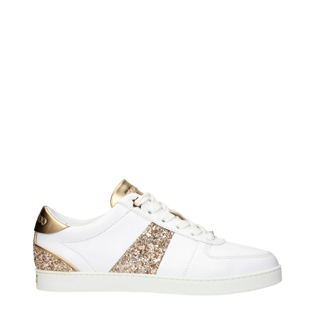Jimmy Choo White Leather Low Top Sneakers Jimmy Choo