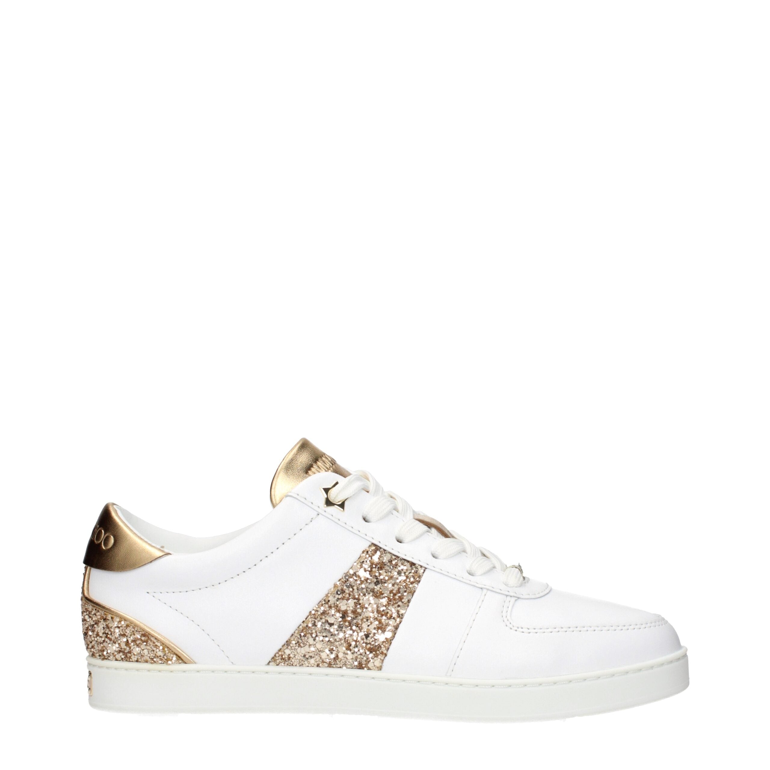 Jimmy Choo White Leather Low Top Sneakers Jimmy Choo