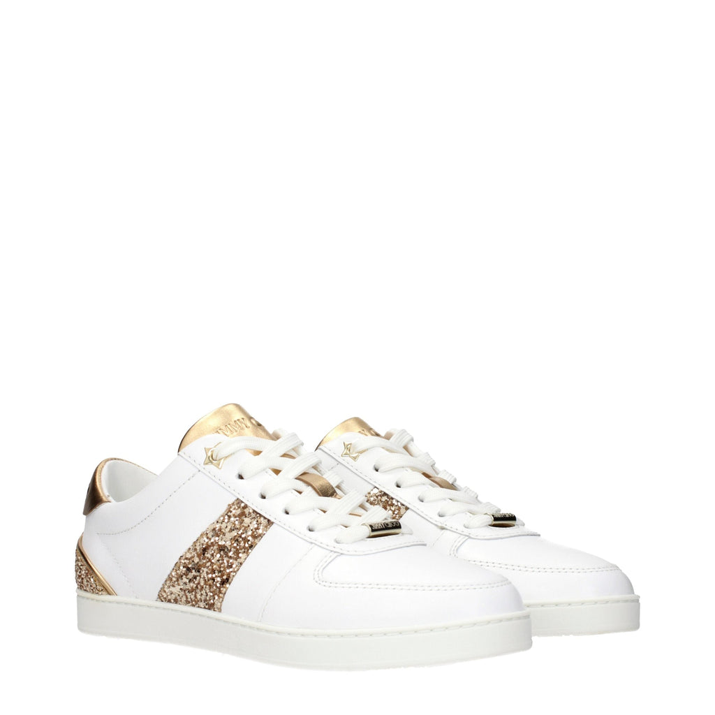 Jimmy Choo White Leather Low Top Sneakers Jimmy Choo