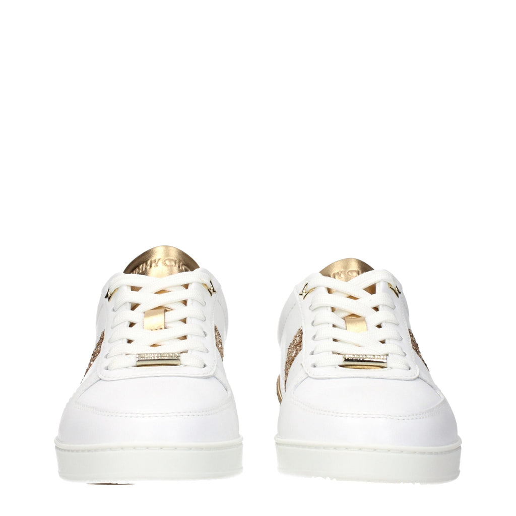 Jimmy Choo White Leather Low Top Sneakers Jimmy Choo