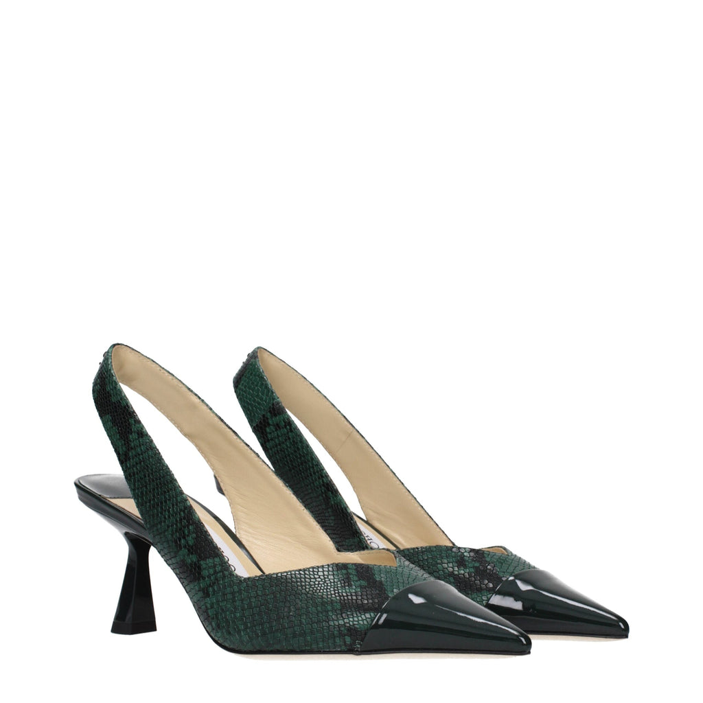 Jimmy Choo Green Leather High Heel Pumps Jimmy Choo