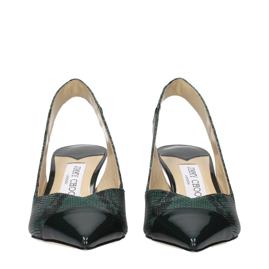 Jimmy Choo Green Leather High Heel Pumps Jimmy Choo