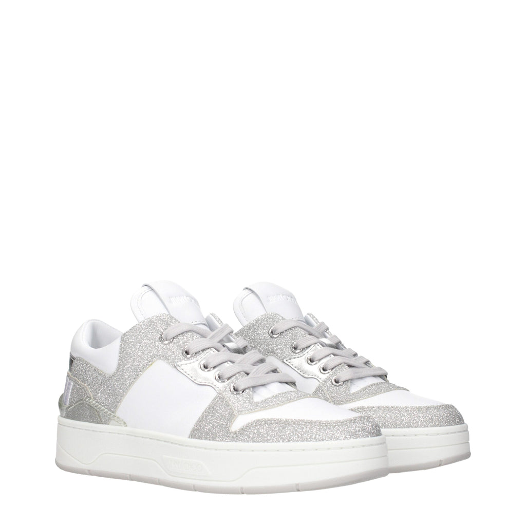 Jimmy Choo White Leather Low Top Sneakers Jimmy Choo