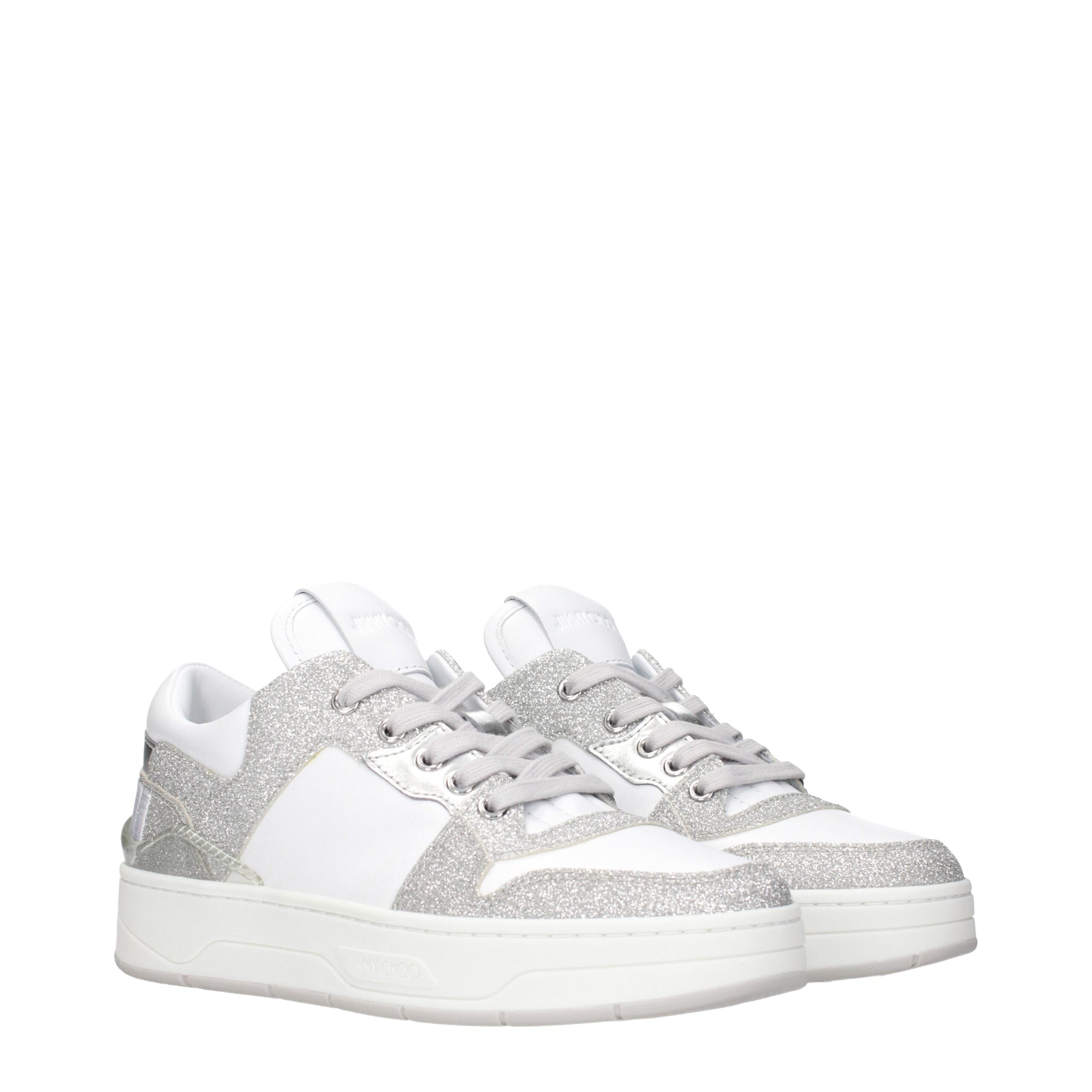 Jimmy Choo White Leather Low Top Sneakers Jimmy Choo