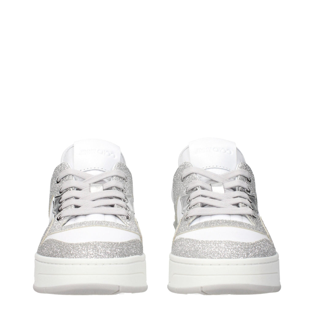 Jimmy Choo White Leather Low Top Sneakers Jimmy Choo