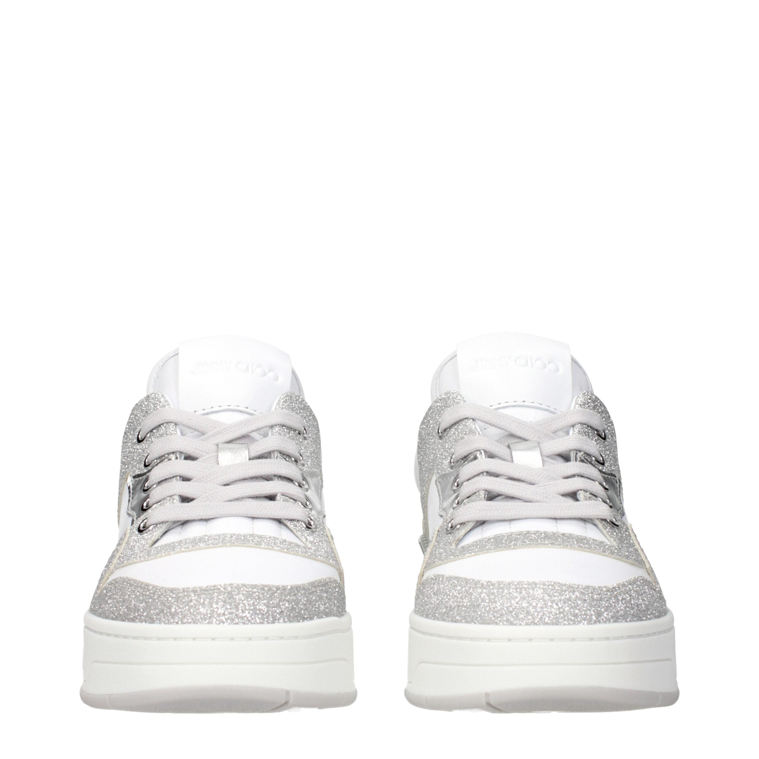 Jimmy Choo White Leather Low Top Sneakers Jimmy Choo