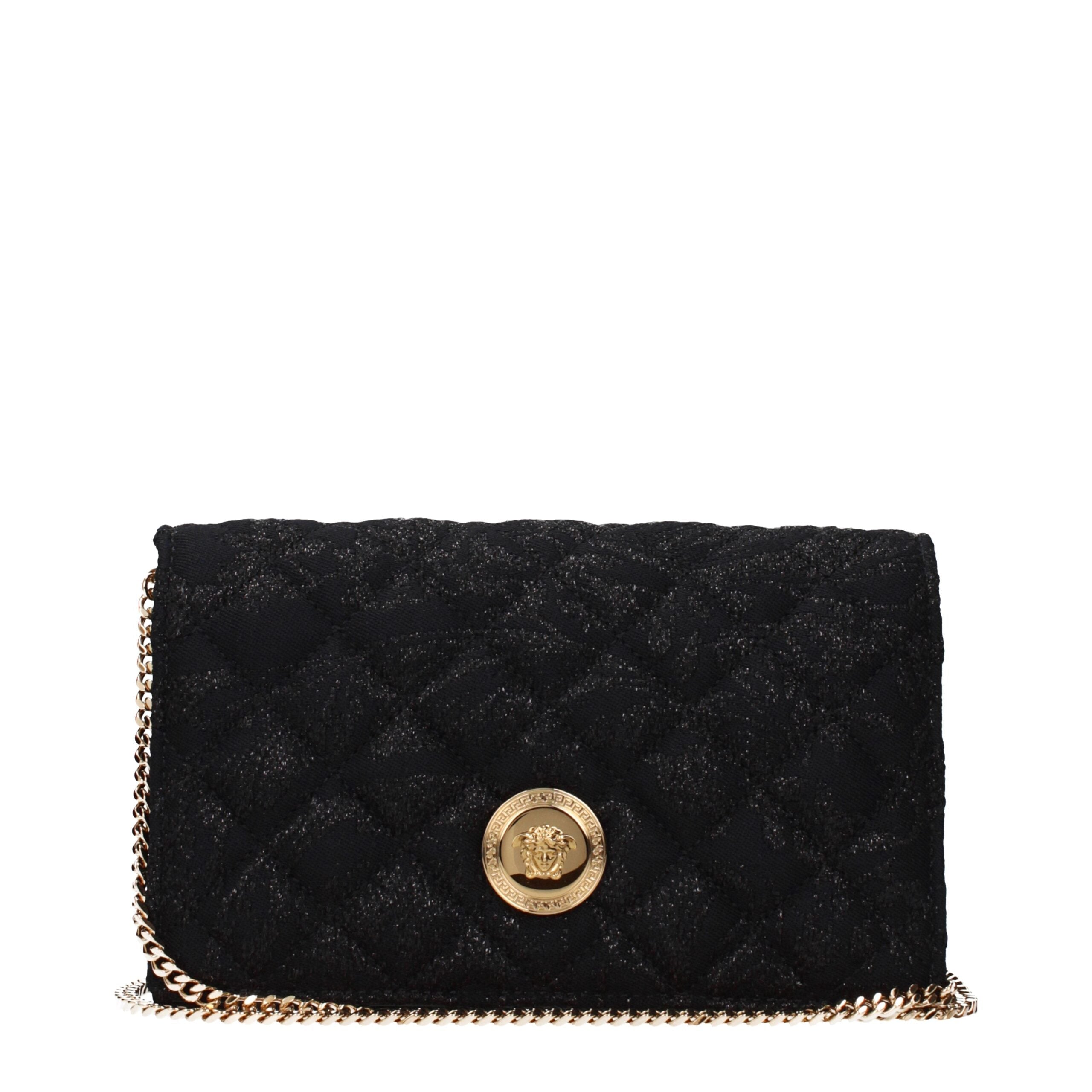 Versace Black Fabric Clutch Bag Versace