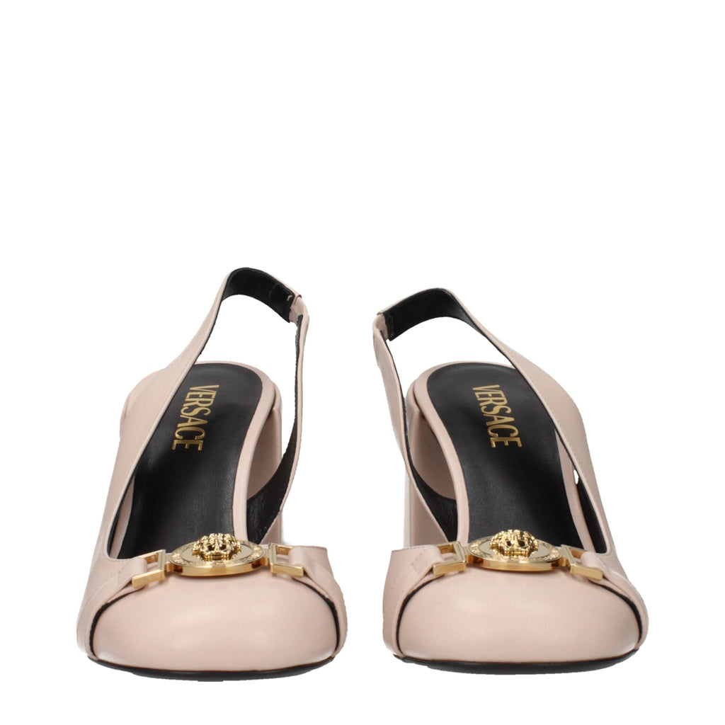 Versace Pink Leather High Heel Pumps Versace