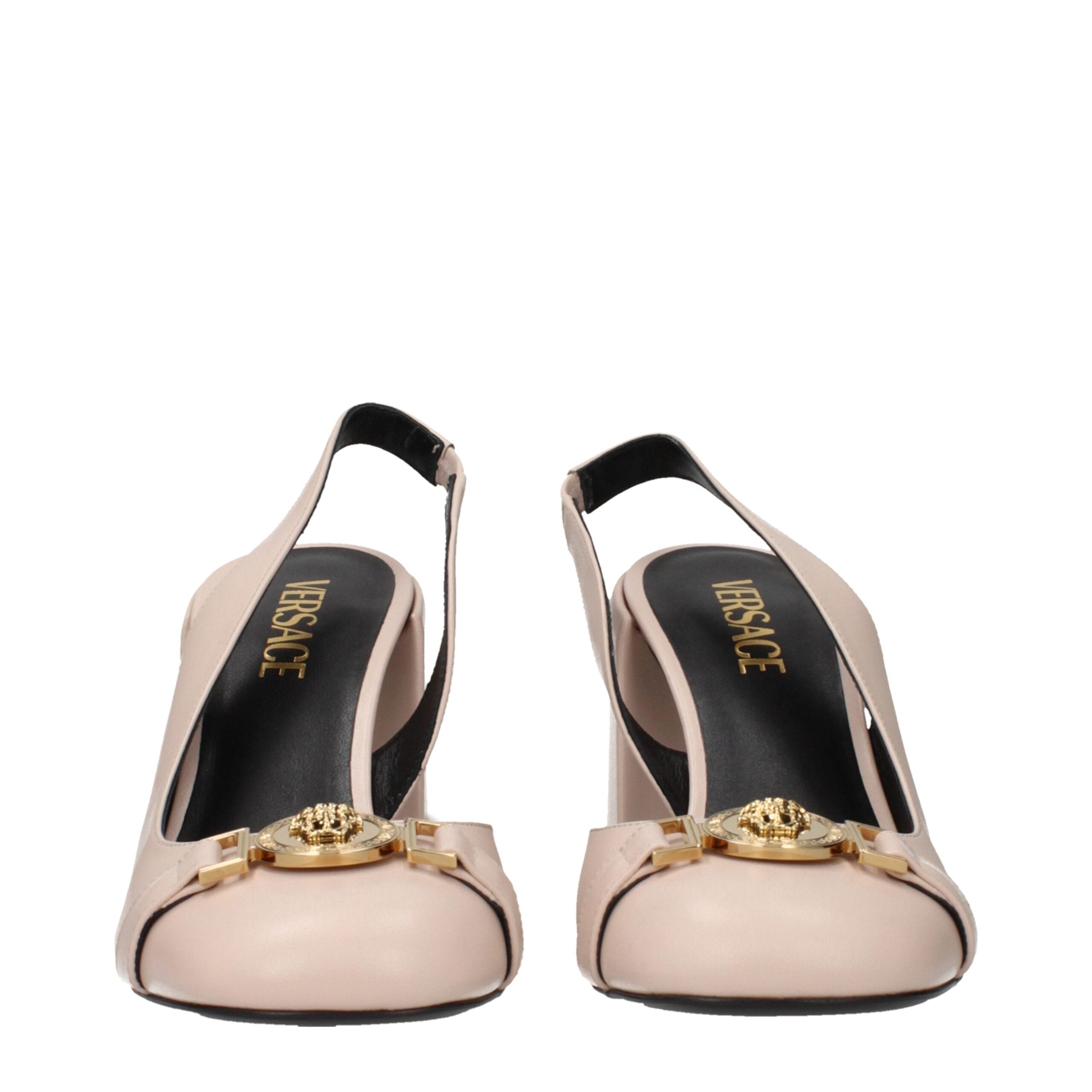 Versace Pink Leather High Heel Pumps Versace