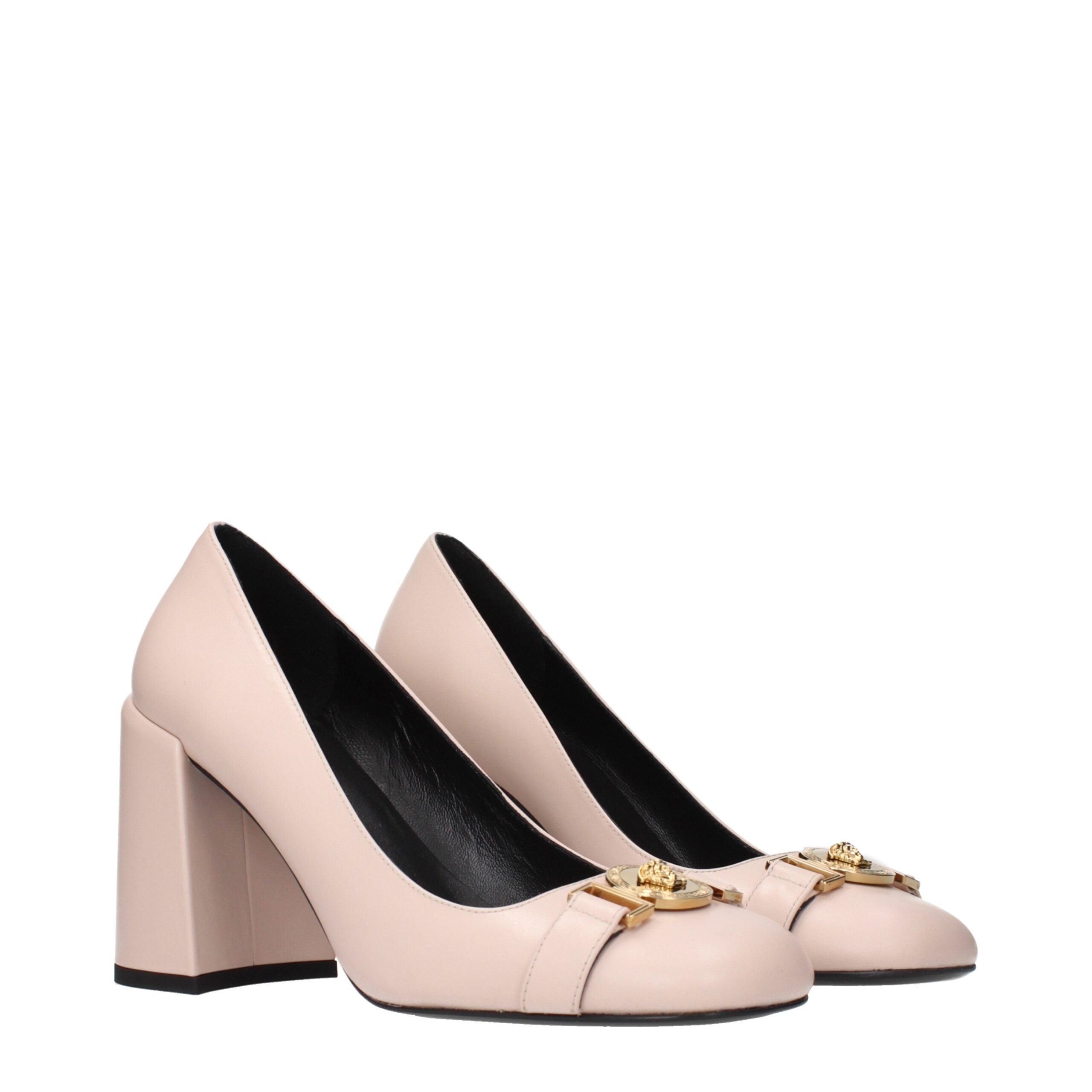 Versace Pink Leather High Heel Pumps Versace