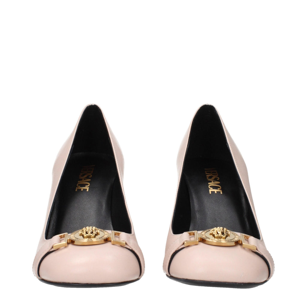 Versace Pink Leather High Heel Pumps Versace