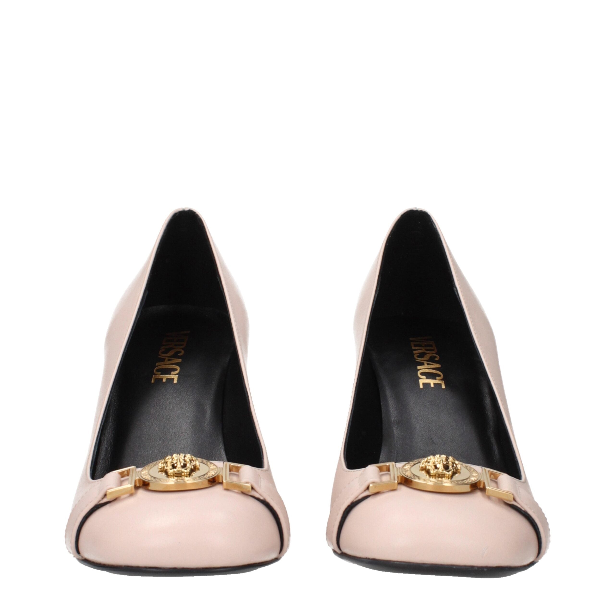 Versace Pink Leather High Heel Pumps Versace
