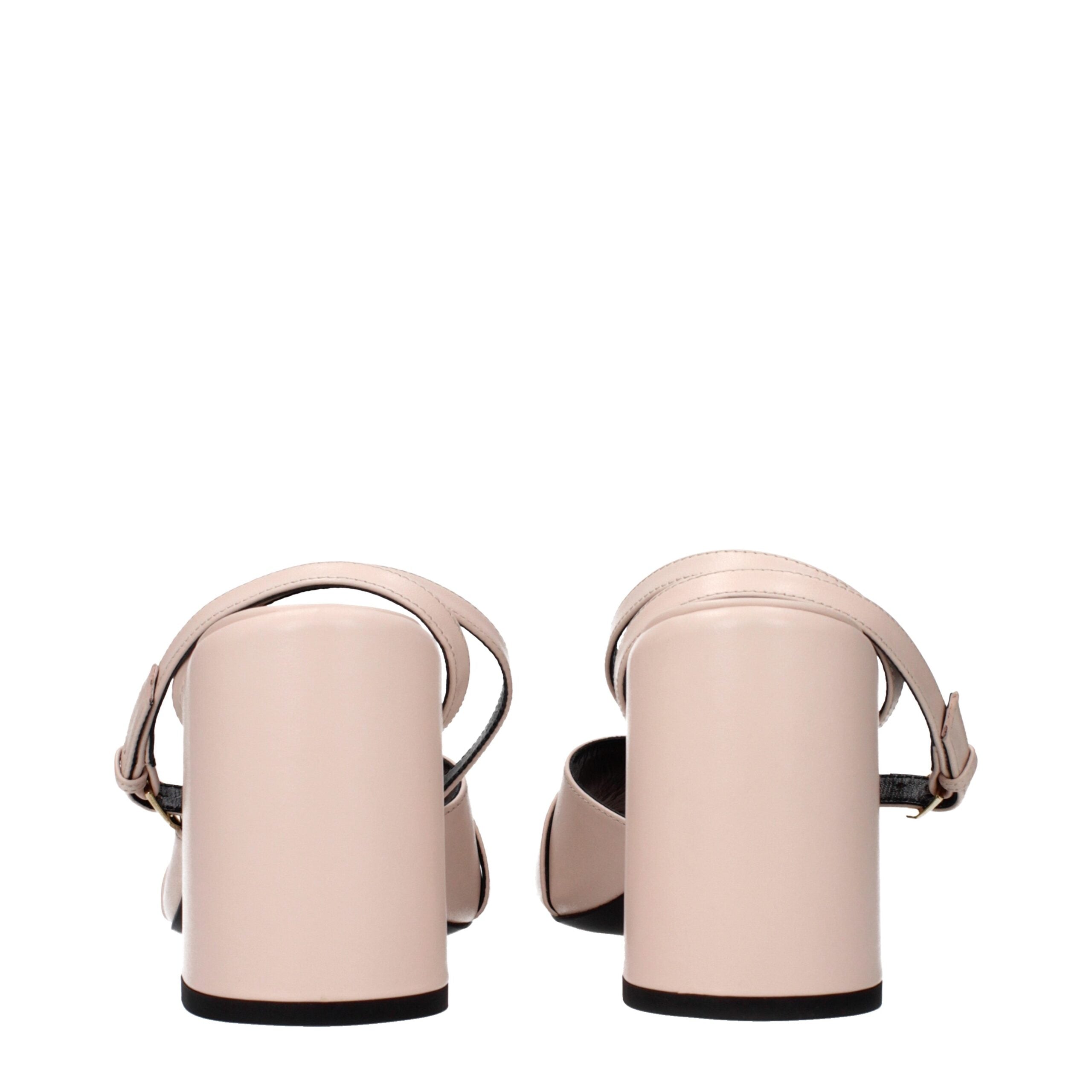 Versace Pink Leather Platform Sandals Versace