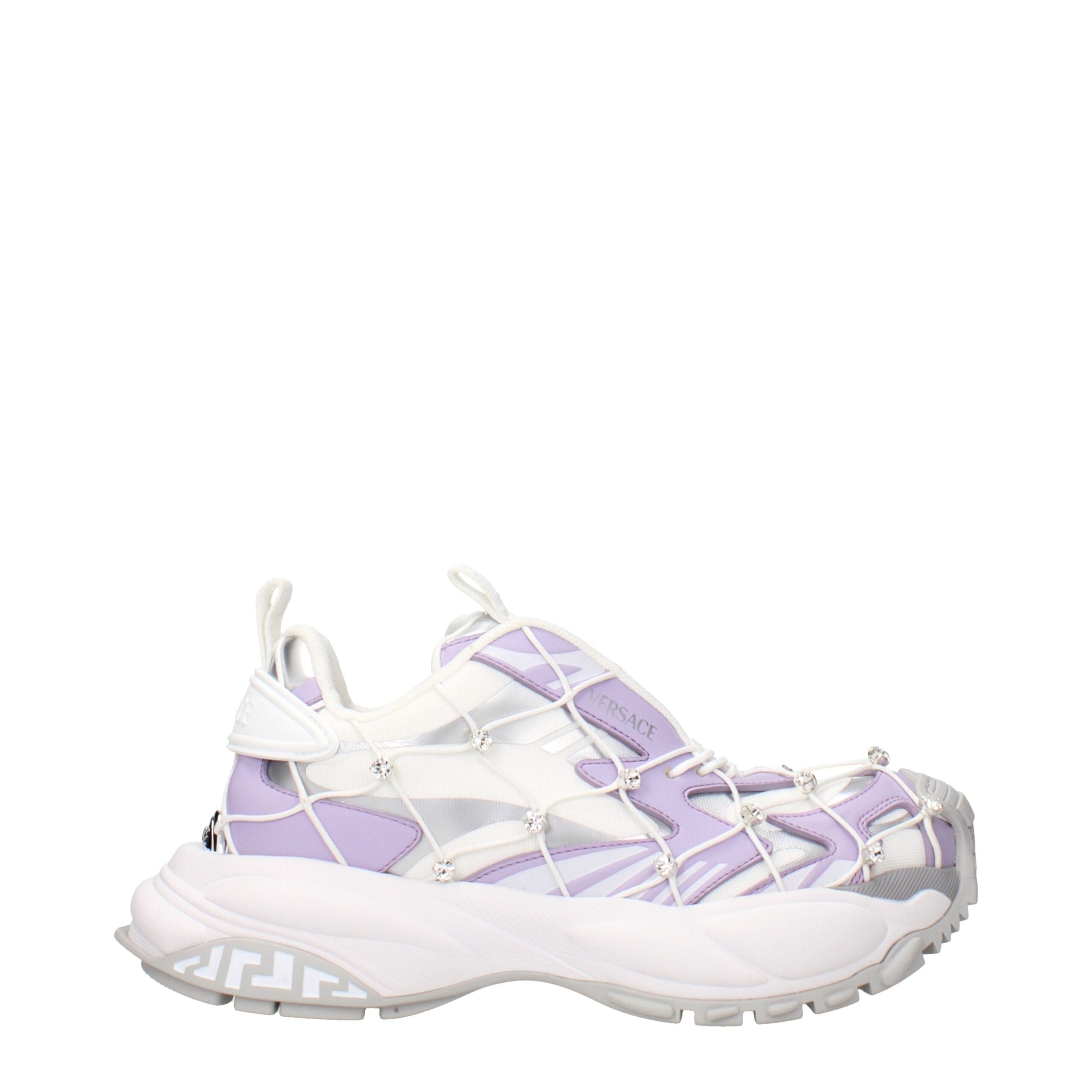 Versace White Fabric Chunky Sneakers Versace