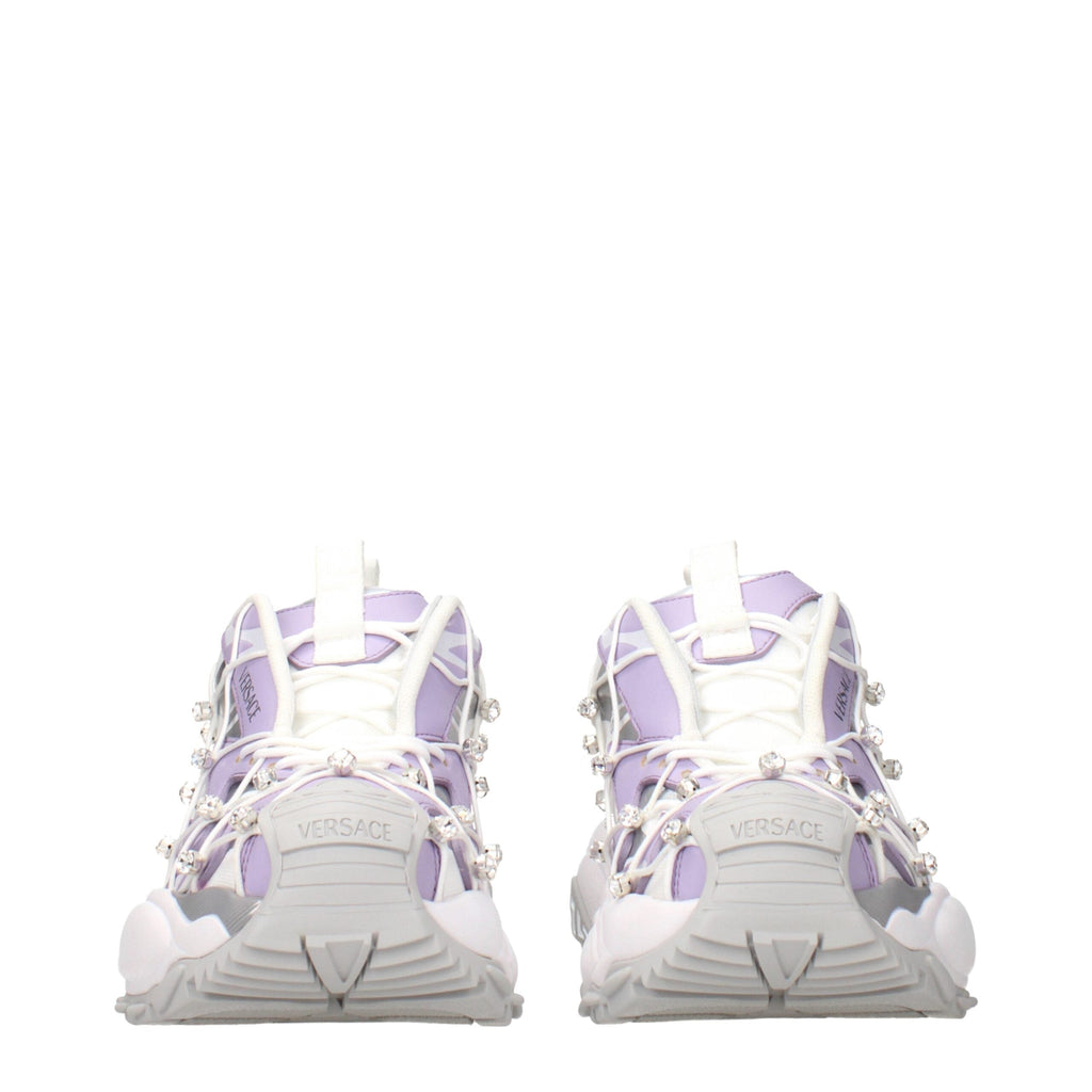 Versace White Fabric Chunky Sneakers Versace