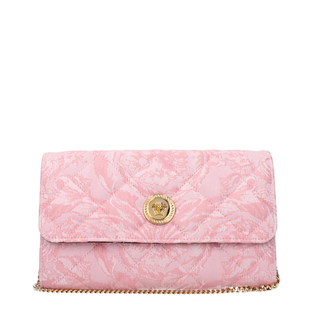 Versace Pink Fabric Clutch Bag Versace