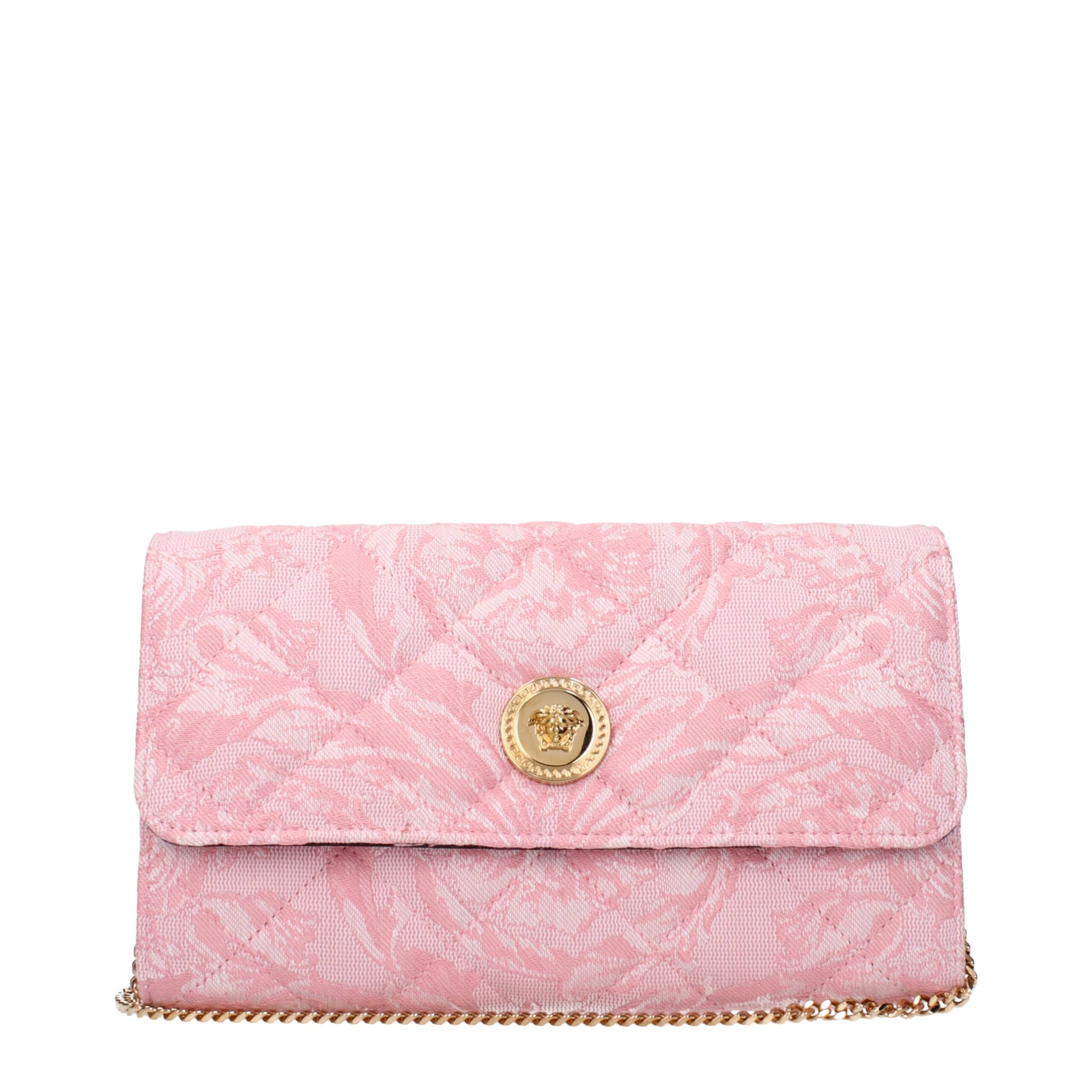 Versace Pink Fabric Clutch Bag Versace