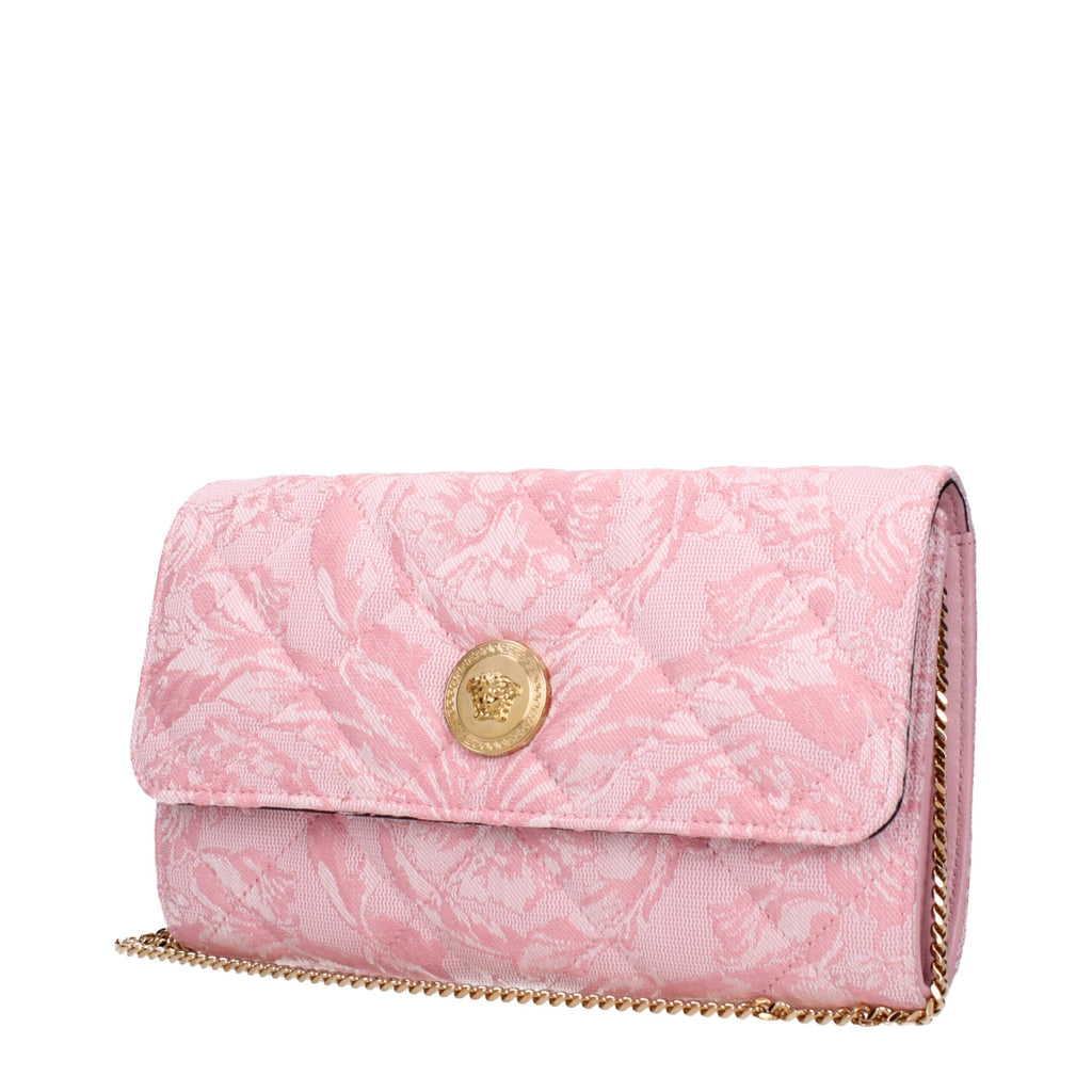 Versace Pink Fabric Clutch Bag Versace