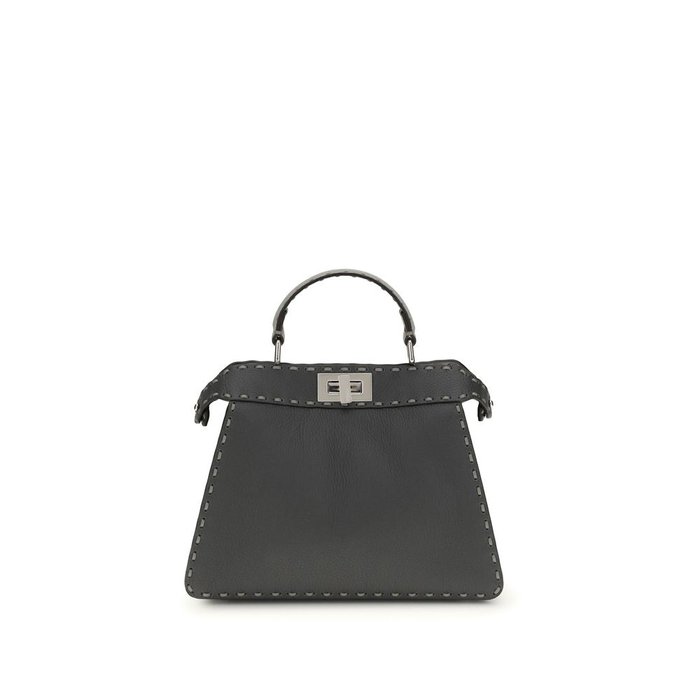 Fendi Gray Leather Shoulder Bag Fendi