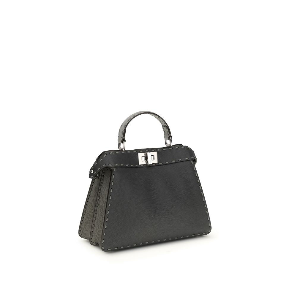 Fendi Gray Leather Shoulder Bag Fendi