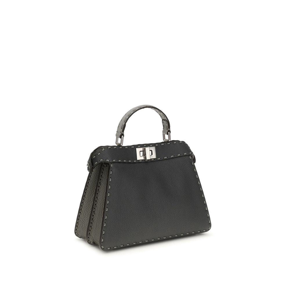 Fendi Gray Leather Shoulder Bag Fendi