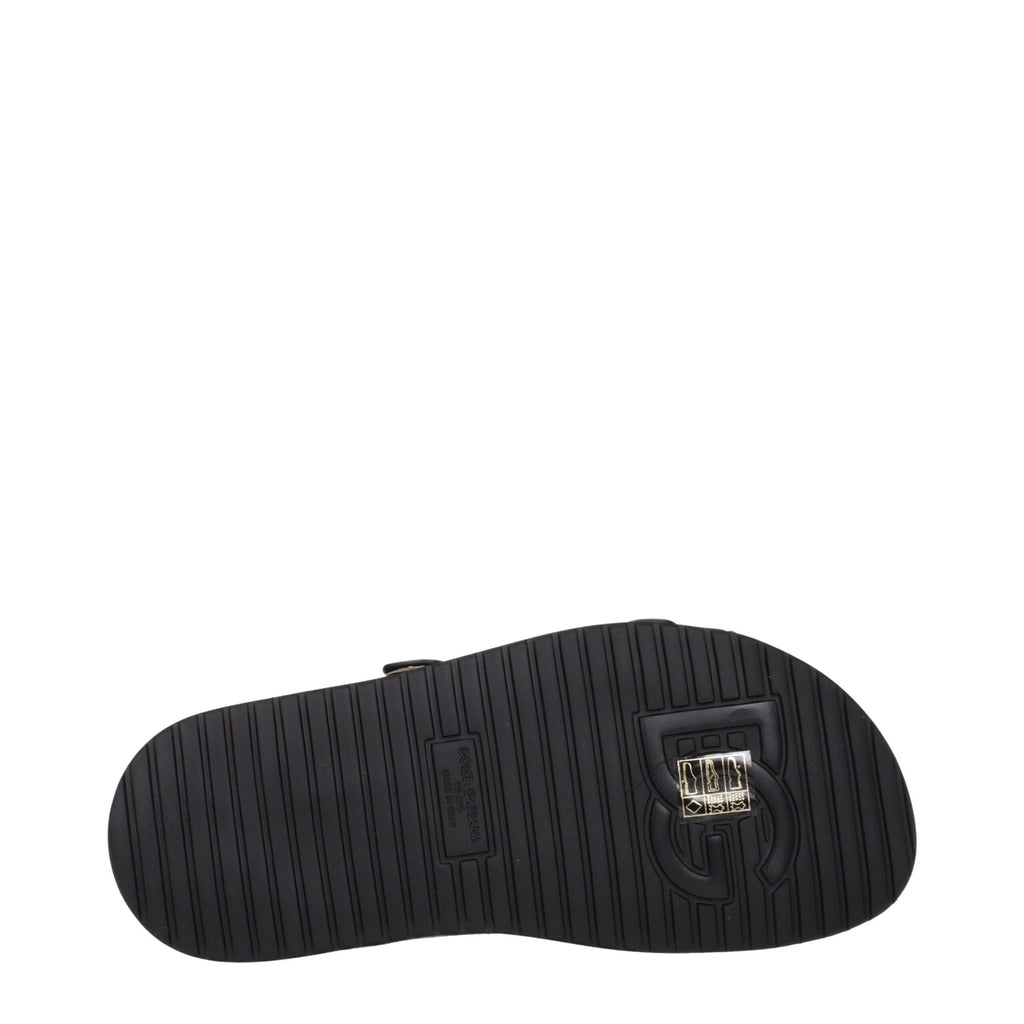 Dolce & Gabbana Beige Velvet Slippers Dolce & Gabbana