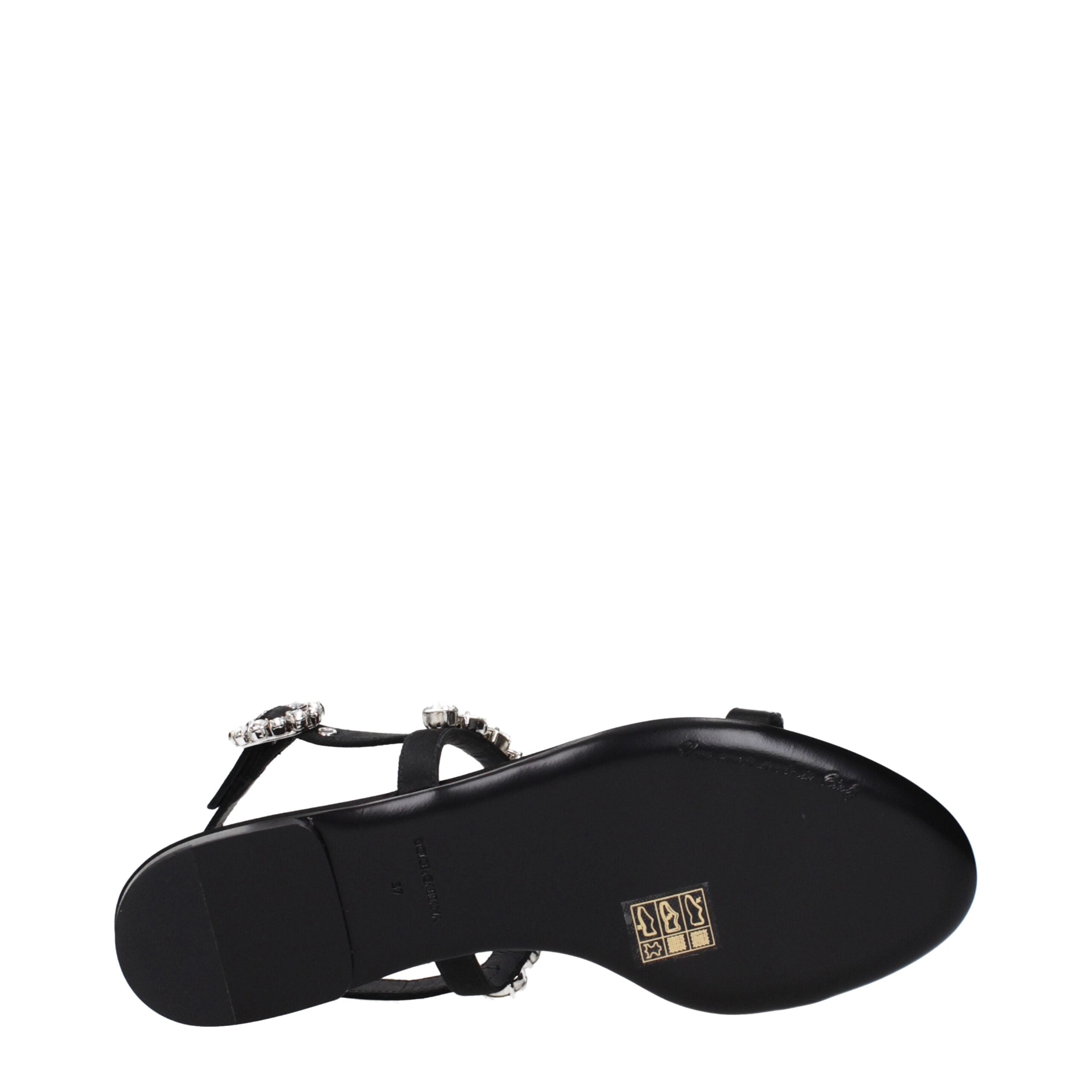 Dolce & Gabbana Black Satin Flat Sandals Dolce & Gabbana