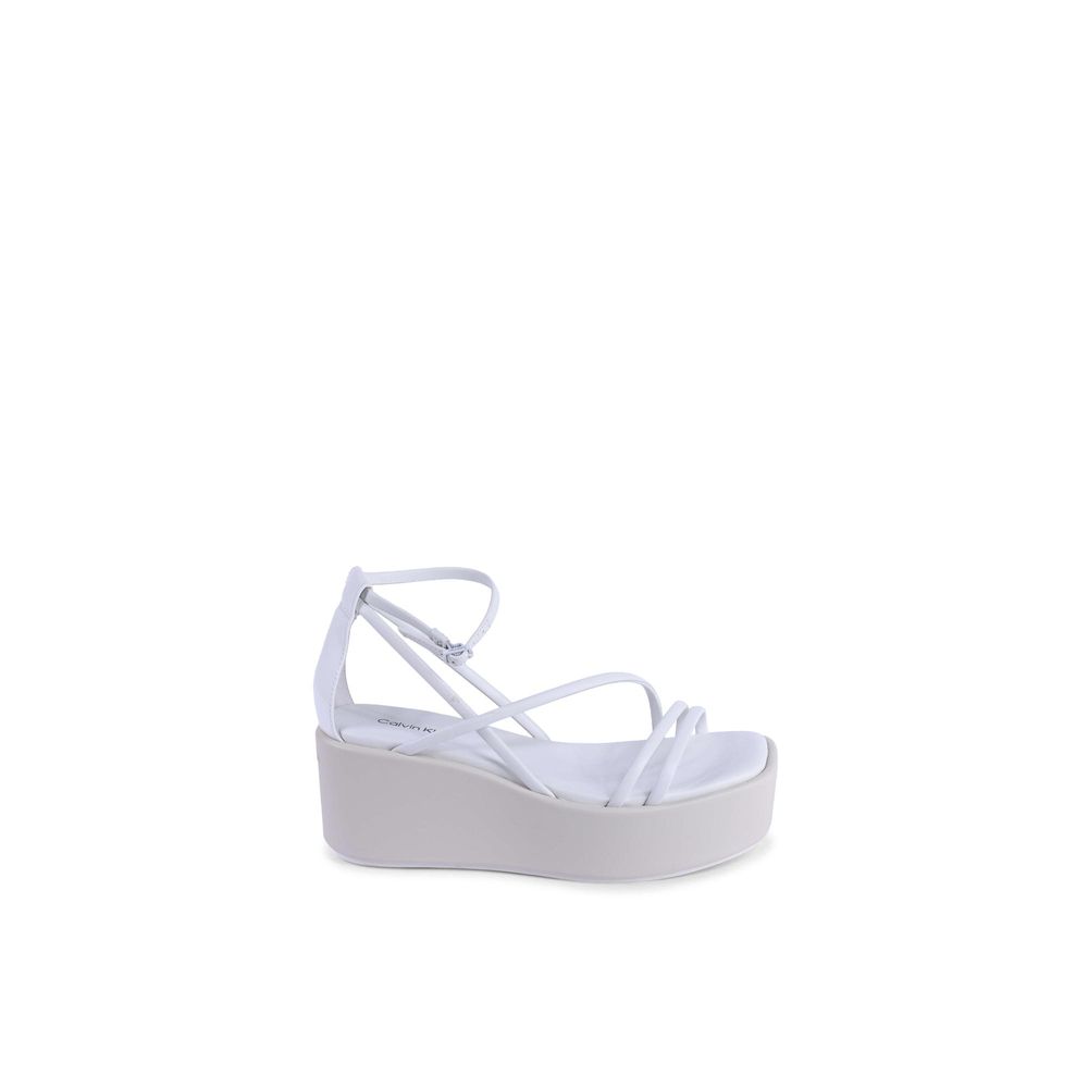 Calvin Klein White Leather Platform Sandals Calvin Klein